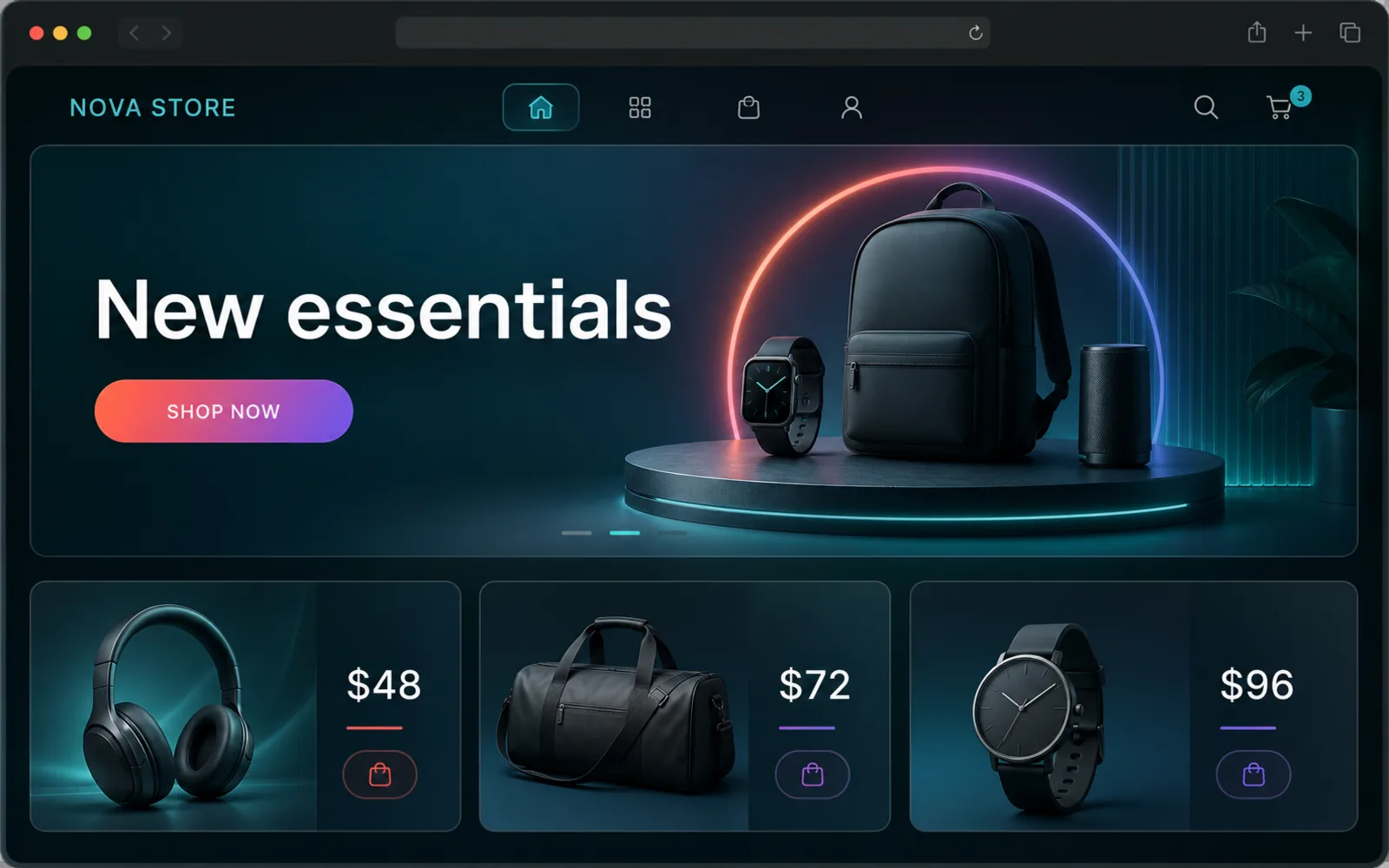 E-commerce UI Mockup